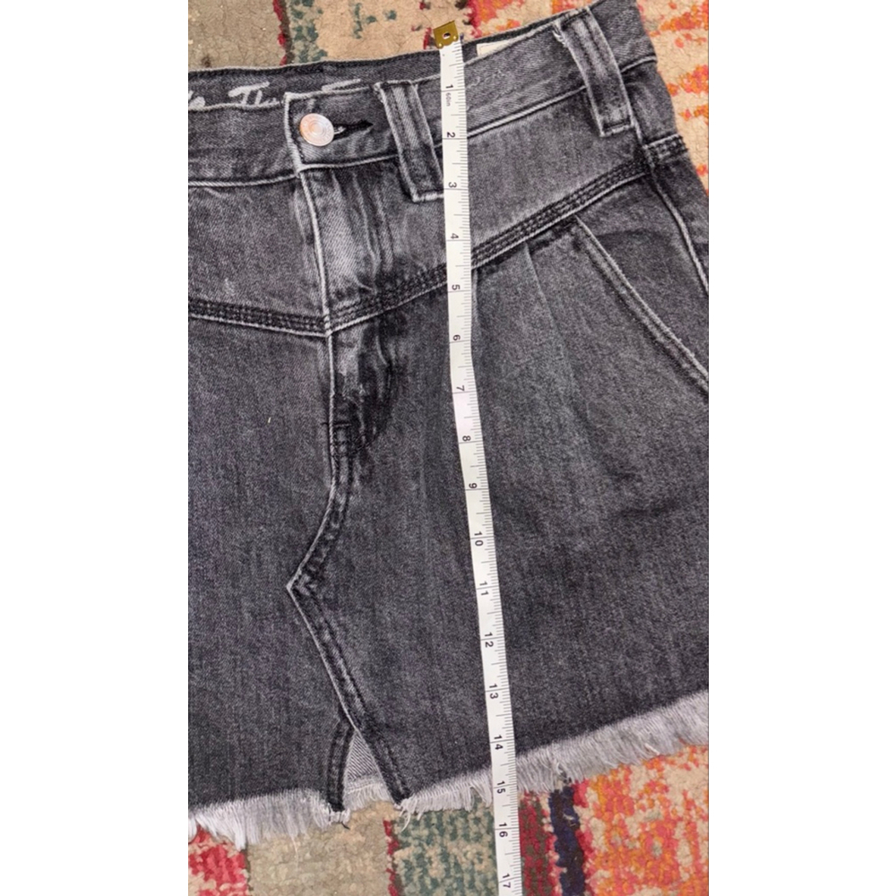 Free People Y2K Boho Western Mini Skirt- Sidecar Distressed Black Denim size 25 - Picture 9 of 10